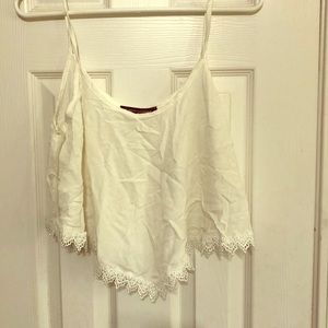 White flowy crop top